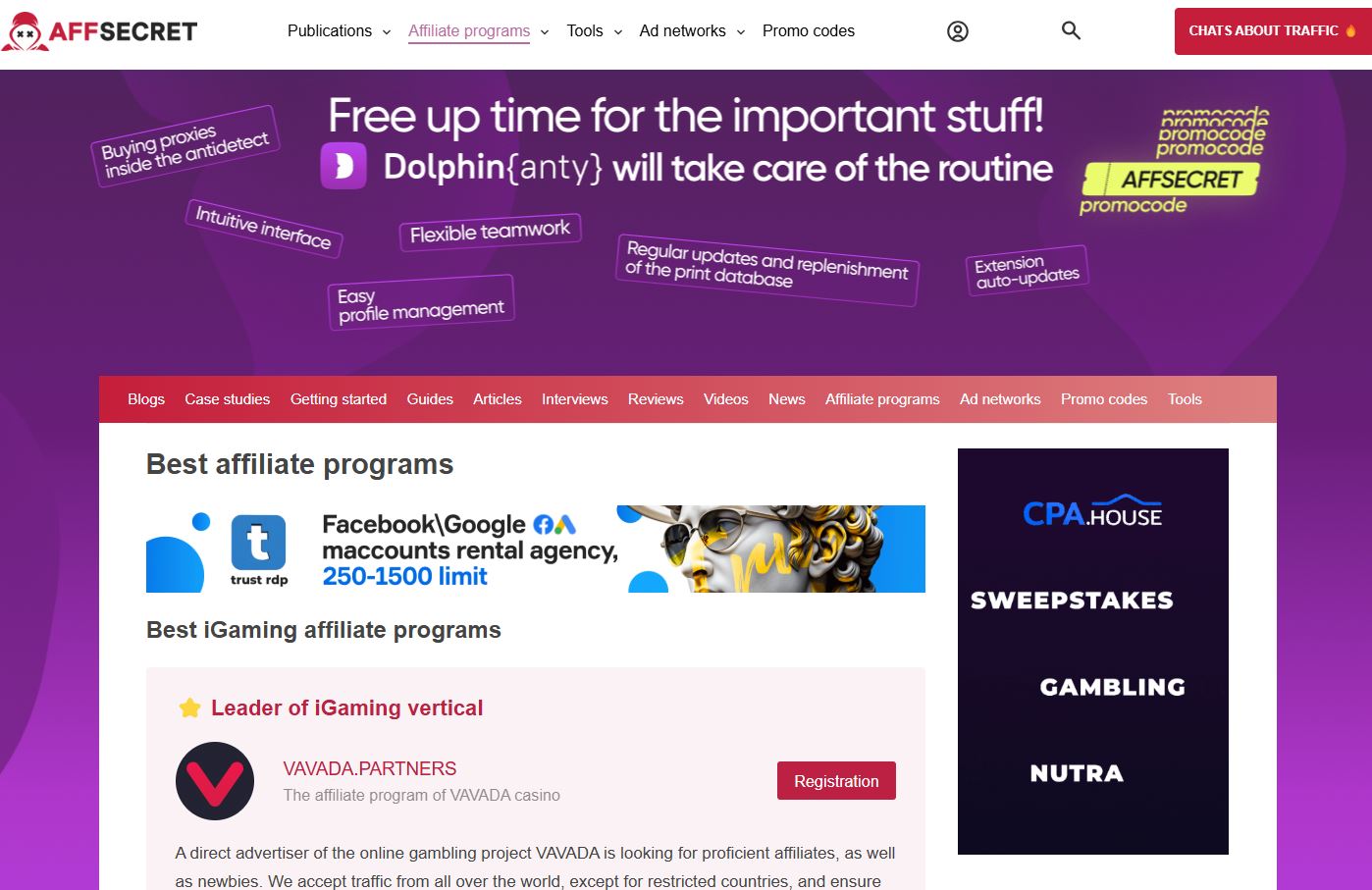 Affsecret از بهترین سایت های افیلیت مارکتینگ