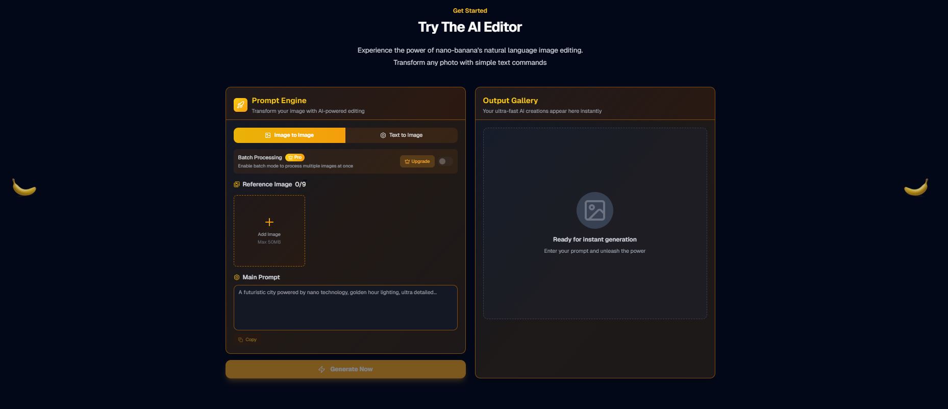 فضای داخلی هوش مصنوعی نانو بنانا